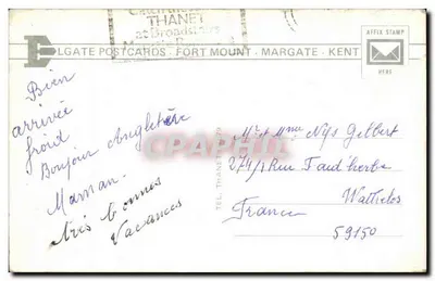 Sweyn Road, Cliftonville (di Notte) — Kent — editore D. G. Gate Postcards, n° L.4487 — Verso