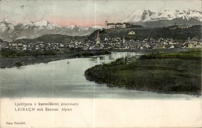 Ljubljana com as Alpes de Stein — Vaso Petričič