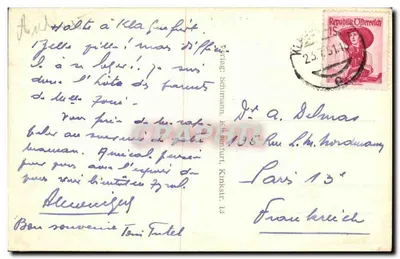 Klagenfurt, Teatro da Cidade com Torre da Igreja da Cidade — editor Schmann, n° 321 — Verso