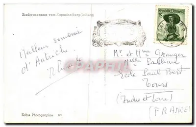 Salzburg — widok panoramiczny z Kapuzinerberg — Echte Photographie 69 — Rewers