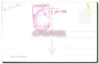 Innsbruck z Nordkette — widok z lotu — wydawca Innsbruck, nr 9265 — Rewers
