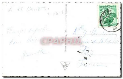 Innsbruck na południe — widok z lotu ptaka z górami na tle — seria 2719, wydawca nieznany — Rewers