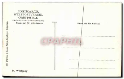 Bilhete postal antigo St Wolfgang — Verso