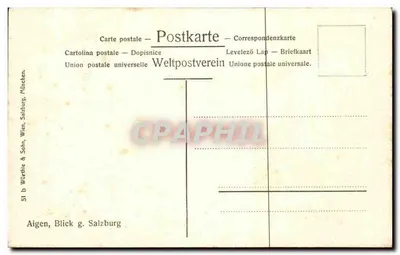 Aigen, allgemeiner Blick — Verlag Würthle & Sohn, München, Nr. 51 b — Rückseite