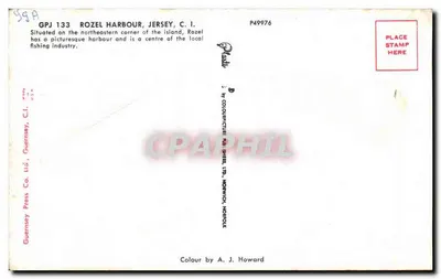Harbur Rozel, Jersey — środek przemysłu rybackiego — Guernsey Press Co. Ltd. — Rewers
