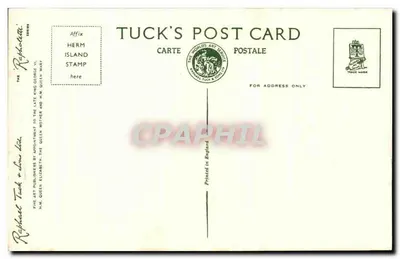 Taverna da Sereia e Jardins de Chá — Ilha de Herm, C.I. — Carta de Tuck HM 55 — Verso