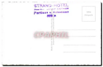 Strandhotel Pertisau am Achensee — 930m Tirol — editor Leopold Heiss, n° 8552 — Verso
