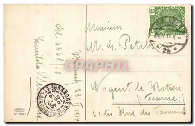Corvara (1558 m) with Sais Songher (2667 m) — Dolomites, Tyrol — unidentified publisher — Back