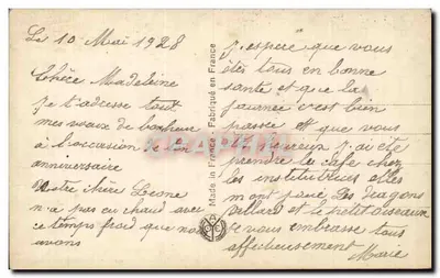 Bukiet kwiatów — Szczęśliwego Dnia — N. A. NOËR, nr 4233 — Rewers