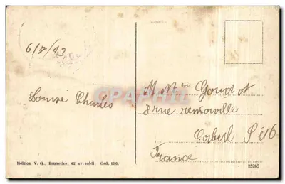 Ostende — La Plage — Édition V.G., Bruxelles — Verso