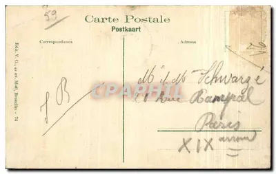 Blankenberge - A dique e a praia — Editor V.G., n° 59 — Verso