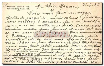 Wnętrze Kościoła św. Pawła — Wystawa Bruksela 1935 — Pałac Życia Katolickiego — Rewers