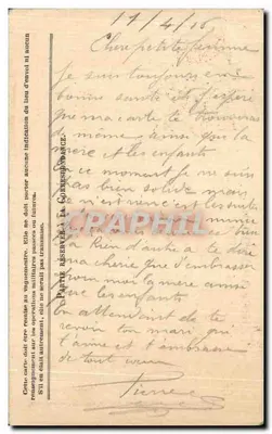 Korespondencja Armii Republiki — Karta w zwolnieniu — Tresor — Rewers