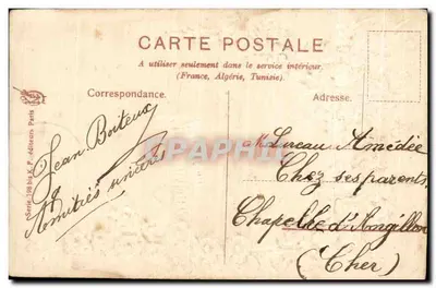 Chapelle-sur-Cher — widok wioski i jeziora — wydawca K. P. wydawcy Paryż, seria 198 bis — Rewers