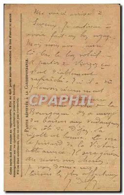 Correspondência das Forças da República — Carta em franquia — expedida de Servany — Verso
