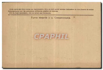 Korespondencja Armii Republiki — Karta w zwolnieniu — Model N°2 — Rewers