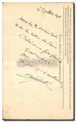 Korespondencja Armii Republiki — Karta w zwolnieniu — Stern Gravure — Rewers