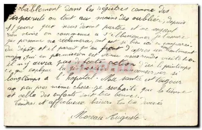 Korespondencja Armii Republiki — Karta pocztowa w zwolnieniu — Morveau Auguste do ukochanej — Rewers