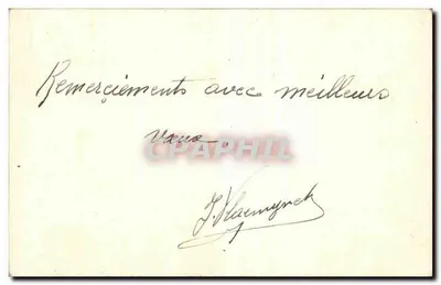 Bukiet niebieskich kwiatów — rysunek ołówkiem — J. Vlaemynck — Rewers