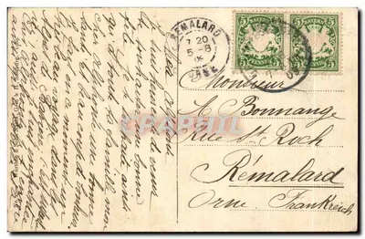 Berchtesgaden g. d. Watzmann — panoramowy widok wsi i zasnieżonego szczytu — wydawca nieokreślony — Rewers