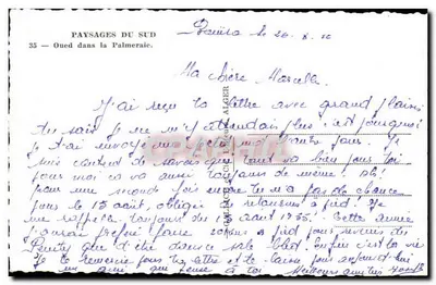 Oued w Palmierze — Pejzaże Południa, nr 35 — wydawca Janssot — Rewers