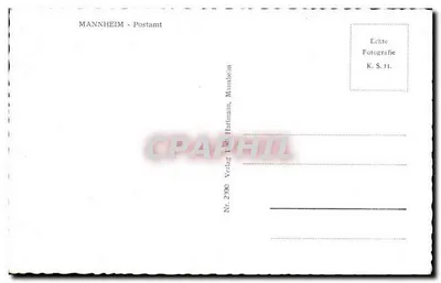 Praça da República em Mannheim — editor Hartmann, n° 2000 — Verso