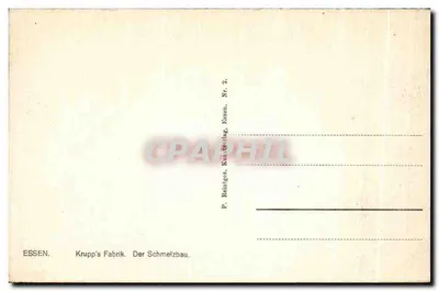 Essen — Fabryka Kruppa. Zbiorcze pieco — P. Reininges, Kunstverlag, Essen, Nr. 2 — Rewers