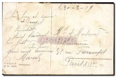 Berlin. Bahnhof Friedrichstraße — Gare avec toit en verre et passage couvert, éditeur S. & G. S.I.B. n° 205/61 — Verso