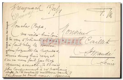 Kreuznach — Radium- und Solbad Kreuznach. Alte Brückenhäuser — A. Kohl Söhler — Verso