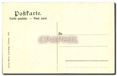 Nürnberg — Stare Domki na Paniersplatz — F. Tiptst, heliografiowana karta — Rewers