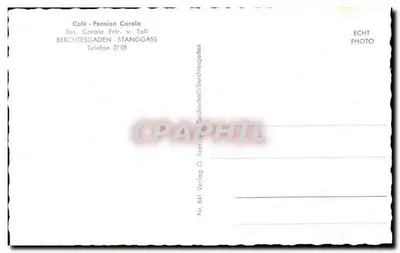 Café-Pension Carola com Watzmann u. Hochkalter — Berchtesgaden, série 641 — Verso