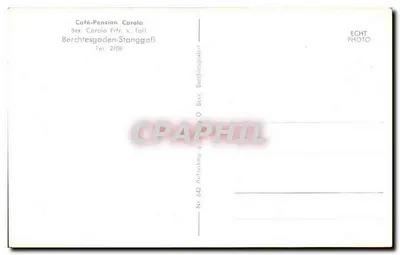 Café-Pension Carola m. Kehlstein, Göll u. Brett — Berchtesgaden, n° 642 — Verso