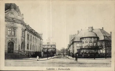 Landau - Moltkestraße — vista de edifícios e rua pavimentada — Verlag Wink, Kaiserslautern