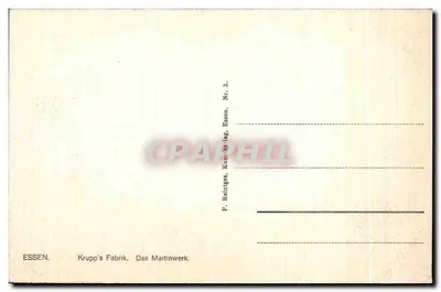 Essen — Fábrica Krupp. Das Martinwerk — P. Reintges, Kunz-Verlag, Essen, Nr. 3. — Verso