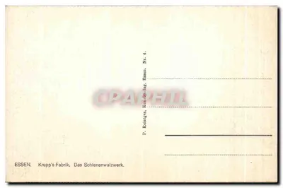 Fábrica Krupp em Essen — Fábrica de laminação de trilhos — P. Reintges, Essen, N° 4 — Verso