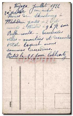 Wiesbaden — Hotel Nassau z ulicą Wilhelmstraße — wydawca nie widoczny — Rewers