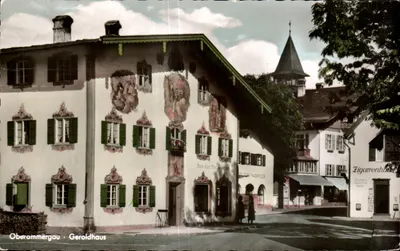 Oberammergau - Geroldhaus — frescos murais do luthier J. Zwink — editor Dr. Greiff, n° 618