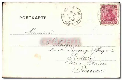 Hamburg — Magazyny z katedrą Nicolai i Catharinenkirche — wydawca nieznany, nr 5846 — Rewers