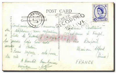 Most Magdalen i rzeka Cherwell, Oxford — Wydano przez C. Egutter, Londyn, N.W.6 — nr 82809 — Rewers