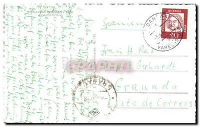 Statek żaglowy — zachód słońca — Nordseebad Dangast, Niemcy — Rewers