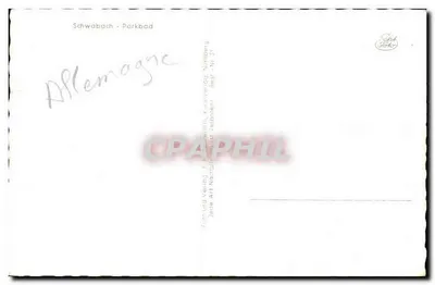 Bilhete postal antigo Schwabach Parkbad — Verso