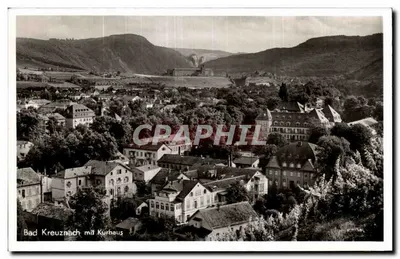 Bad Kreuznach com Kurhaus — vista aérea — Meetz Fotokarten, série 905/63