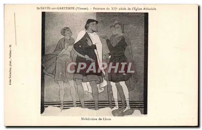 St-SAVIN-sur-GARTEMPE (Vienne) — Pintura do XIIº século da Igreja Abbatial — Maldição de Cham — Jules Rozenchau, fot., Follters - 31