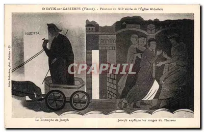 São SAVIN-sur-GARTEMPE (Vienne) — Pintura do XIIº século da Igreja Abbatielle — Jules Robachon, fot., Fahliers - 33