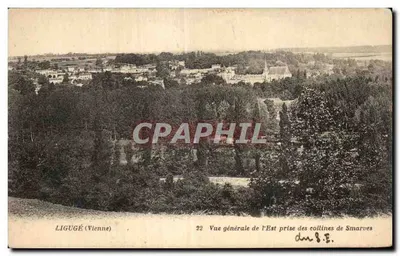 Ligugé (Vienne) — Vista geral do Leste tirada das colinas de Smarvues — n°22