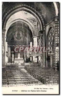 Civray — Interior da Igreja de São Nicolau — Lib.-Pap. Eng. Texerau — Civray