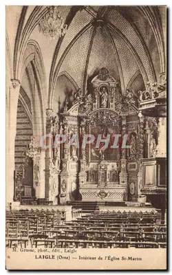 Interior da Igreja de São Martinho — Laigle (Orne) — M. Grosse, fot. edit. Laigle