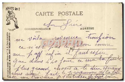 A AVARICIA — Os Sete Pecados Capitais do Soldado — E.R. Paris, Modelo depositado n° 14877 — Verso