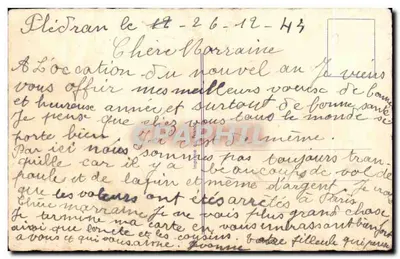 Zasnieżone wioski — dekor z igłami i anemonami — Dobre Nowe Rok — Rewers