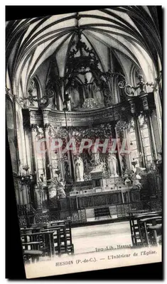 HESDIN (P.-de-C.) — O Interior da Igreja — Imp-Lib. HERSAY